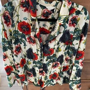 H&M Floral Blouse - Red, Green, Black